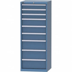 LISTA - 9 Drawer, 84 Compartment Bright Blue Steel Modular Storage Cabinet - Americas Industrial Supply