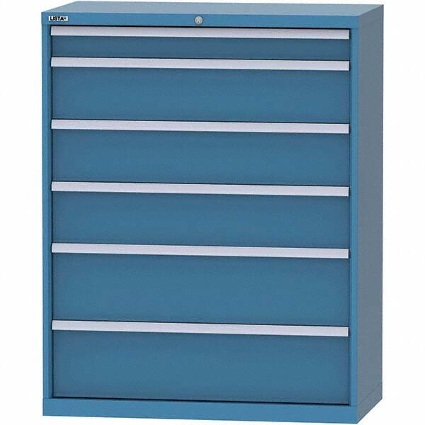 LISTA - 6 Drawer, 84 Compartment Bright Blue Steel Modular Storage Cabinet - Americas Industrial Supply