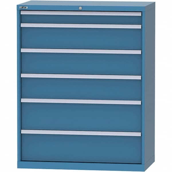 LISTA - 6 Drawer, 84 Compartment Bright Blue Steel Modular Storage Cabinet - Americas Industrial Supply