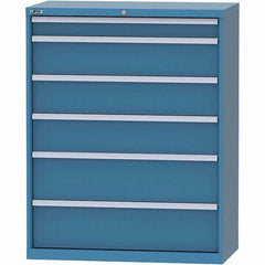 LISTA - 6 Drawer, 84 Compartment Bright Blue Steel Modular Storage Cabinet - Americas Industrial Supply
