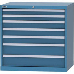LISTA - 7 Drawer, 84 Compartment Bright Blue Steel Modular Storage Cabinet - Americas Industrial Supply