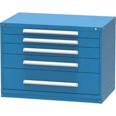 Vidmar - 5 Drawer, 45 Compartment Bright Blue Steel Modular Storage Cabinet - Americas Industrial Supply