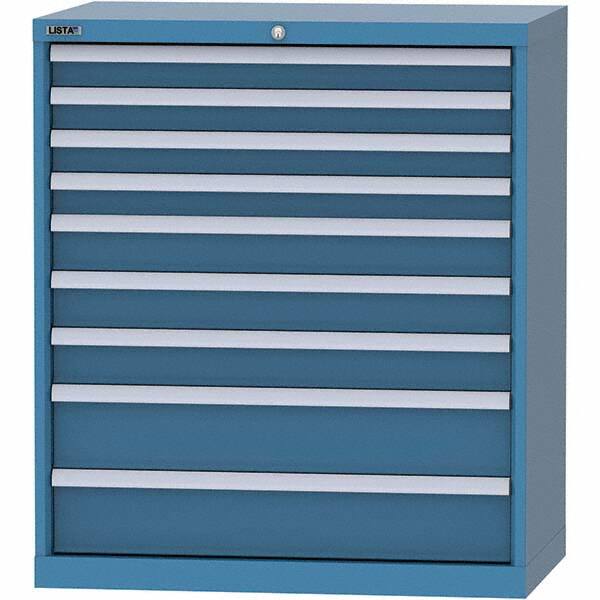 LISTA - 9 Drawer, 84 Compartment Bright Blue Steel Modular Storage Cabinet - Americas Industrial Supply