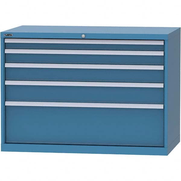 LISTA - 5 Drawer, 99 Compartment Bright Blue Steel Modular Storage Cabinet - Americas Industrial Supply