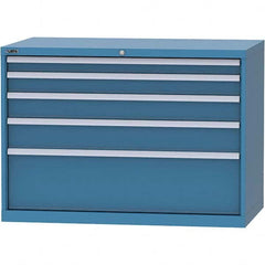 LISTA - 5 Drawer, 99 Compartment Bright Blue Steel Modular Storage Cabinet - Americas Industrial Supply
