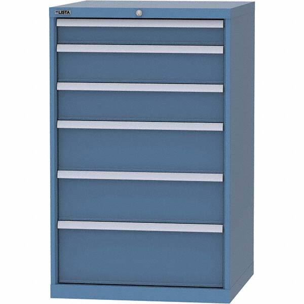 LISTA - 6 Drawer, 45 Compartment Bright Blue Steel Modular Storage Cabinet - Americas Industrial Supply