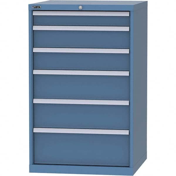 LISTA - 6 Drawer, 45 Compartment Bright Blue Steel Modular Storage Cabinet - Americas Industrial Supply