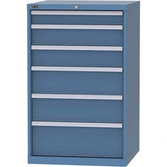 LISTA - 6 Drawer, 45 Compartment Bright Blue Steel Modular Storage Cabinet - Americas Industrial Supply