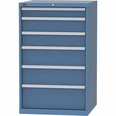 LISTA - 6 Drawer, 45 Compartment Bright Blue Steel Modular Storage Cabinet - Americas Industrial Supply