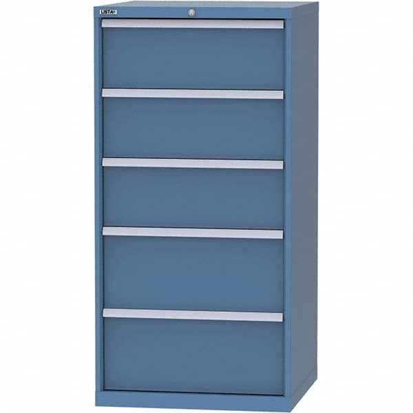 LISTA - 5 Drawer, 45 Compartment Bright Blue Steel Modular Storage Cabinet - Americas Industrial Supply