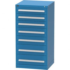 Vidmar - 7 Drawer Bright Blue Steel Modular Storage Cabinet - Americas Industrial Supply