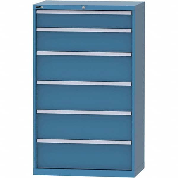 LISTA - 6 Drawer, 84 Compartment Bright Blue Steel Modular Storage Cabinet - Americas Industrial Supply