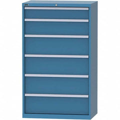 LISTA - 6 Drawer, 84 Compartment Bright Blue Steel Modular Storage Cabinet - Americas Industrial Supply
