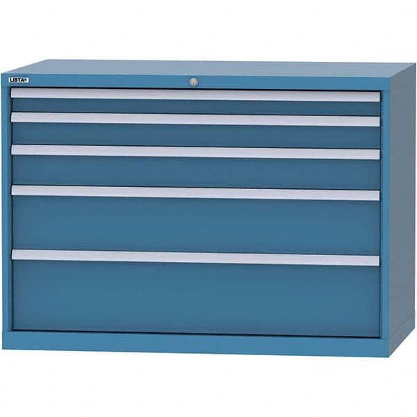 LISTA - 5 Drawer, 99 Compartment Bright Blue Steel Modular Storage Cabinet - Americas Industrial Supply