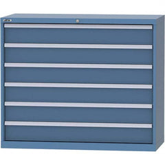 LISTA - 6 Drawer, 99 Compartment Bright Blue Steel Modular Storage Cabinet - Americas Industrial Supply