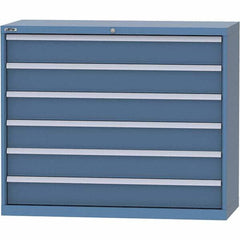 LISTA - 6 Drawer, 99 Compartment Bright Blue Steel Modular Storage Cabinet - Americas Industrial Supply