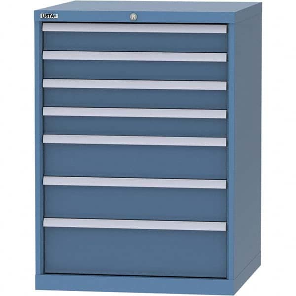LISTA - 7 Drawer, 45 Compartment Bright Blue Steel Modular Storage Cabinet - Americas Industrial Supply