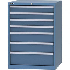 LISTA - 7 Drawer, 45 Compartment Bright Blue Steel Modular Storage Cabinet - Americas Industrial Supply