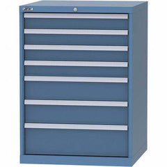 LISTA - 7 Drawer, 45 Compartment Bright Blue Steel Modular Storage Cabinet - Americas Industrial Supply