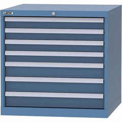 LISTA - 7 Drawer, 45 Compartment Bright Blue Steel Modular Storage Cabinet - Americas Industrial Supply