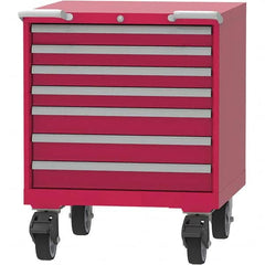 LISTA - 7 Drawer, 45 Compartment Red Steel Modular Storage Cabinet - Americas Industrial Supply