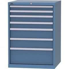 LISTA - 7 Drawer, 45 Compartment Bright Blue Steel Modular Storage Cabinet - Americas Industrial Supply