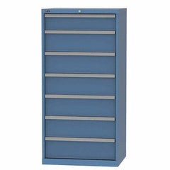 LISTA - 7 Drawer, 124 Compartment Bright Blue Steel Modular Storage Cabinet - Americas Industrial Supply