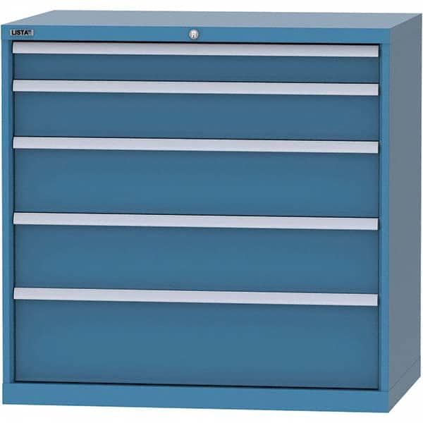 LISTA - 5 Drawer, 99 Compartment Bright Blue Steel Modular Storage Cabinet - Americas Industrial Supply