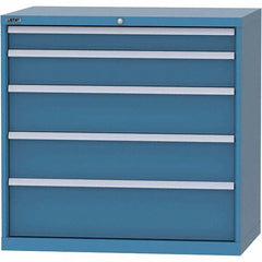 LISTA - 5 Drawer, 99 Compartment Bright Blue Steel Modular Storage Cabinet - Americas Industrial Supply