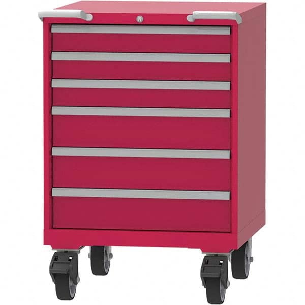 LISTA - 6 Drawer, 45 Compartment Red Steel Modular Storage Cabinet - Americas Industrial Supply
