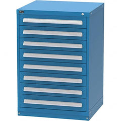 Vidmar - 8 Drawer, 344 Compartment Bright Blue Steel Modular Storage Cabinet - Americas Industrial Supply