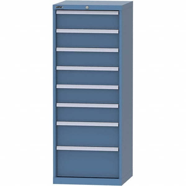 LISTA - 8 Drawer, 84 Compartment Bright Blue Steel Modular Storage Cabinet - Americas Industrial Supply