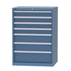 LISTA - 6 Drawer, 124 Compartment Bright Blue Steel Modular Storage Cabinet - Americas Industrial Supply