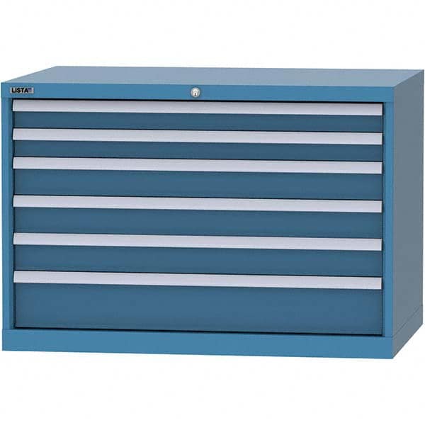 LISTA - 6 Drawer, 84 Compartment Bright Blue Steel Modular Storage Cabinet - Americas Industrial Supply