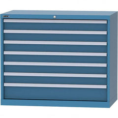 LISTA - 7 Drawer, 84 Compartment Bright Blue Steel Modular Storage Cabinet - Americas Industrial Supply