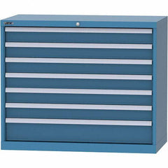 LISTA - 7 Drawer, 84 Compartment Bright Blue Steel Modular Storage Cabinet - Americas Industrial Supply