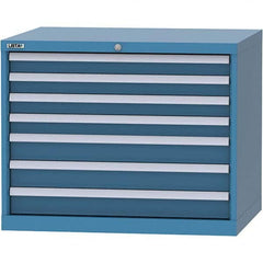 LISTA - 7 Drawer, 84 Compartment Bright Blue Steel Modular Storage Cabinet - Americas Industrial Supply