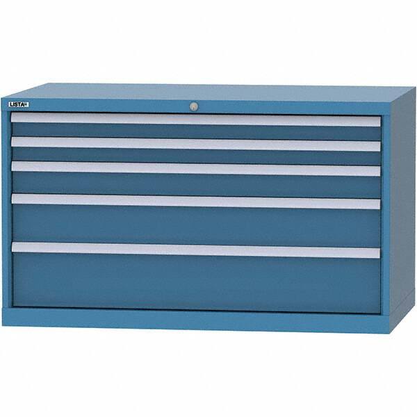 LISTA - 5 Drawer, 99 Compartment Bright Blue Steel Modular Storage Cabinet - Americas Industrial Supply