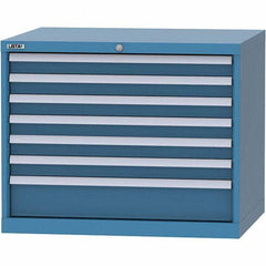 LISTA - 7 Drawer, 84 Compartment Bright Blue Steel Modular Storage Cabinet - Americas Industrial Supply