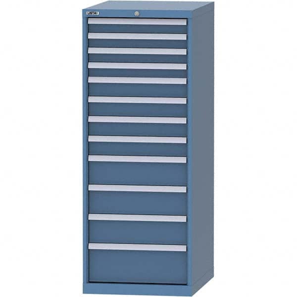 LISTA - 12 Drawer, 99 Compartment Bright Blue Steel Modular Storage Cabinet - Americas Industrial Supply