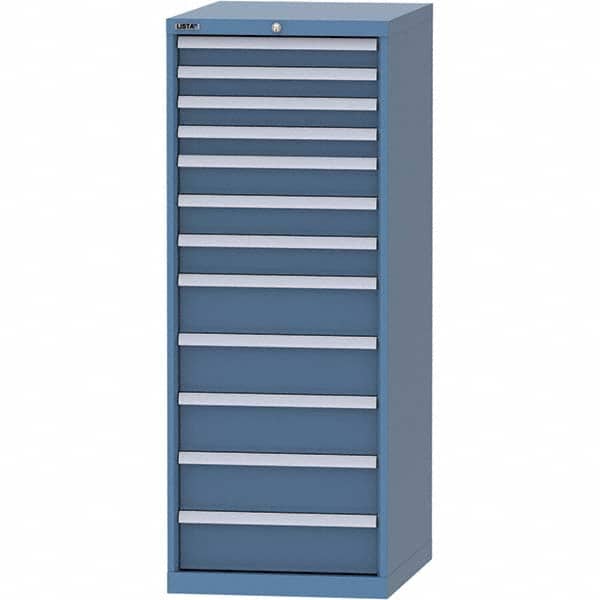 LISTA - 12 Drawer, 99 Compartment Bright Blue Steel Modular Storage Cabinet - Americas Industrial Supply
