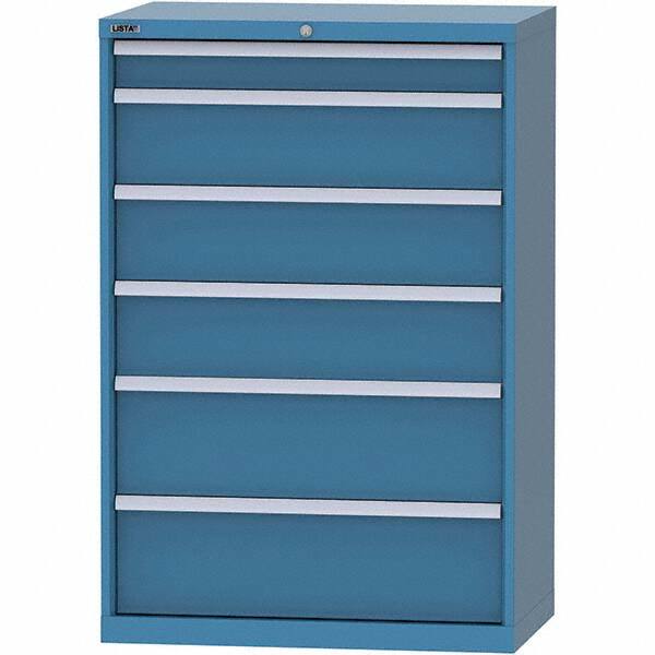 LISTA - 6 Drawer, 84 Compartment Bright Blue Steel Modular Storage Cabinet - Americas Industrial Supply