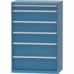 LISTA - 6 Drawer, 84 Compartment Bright Blue Steel Modular Storage Cabinet - Americas Industrial Supply