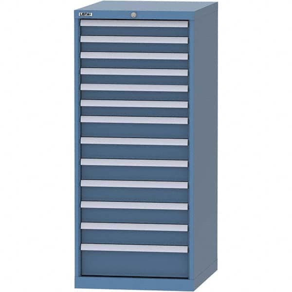 LISTA - 13 Drawer, 99 Compartment Bright Blue Steel Modular Storage Cabinet - Americas Industrial Supply