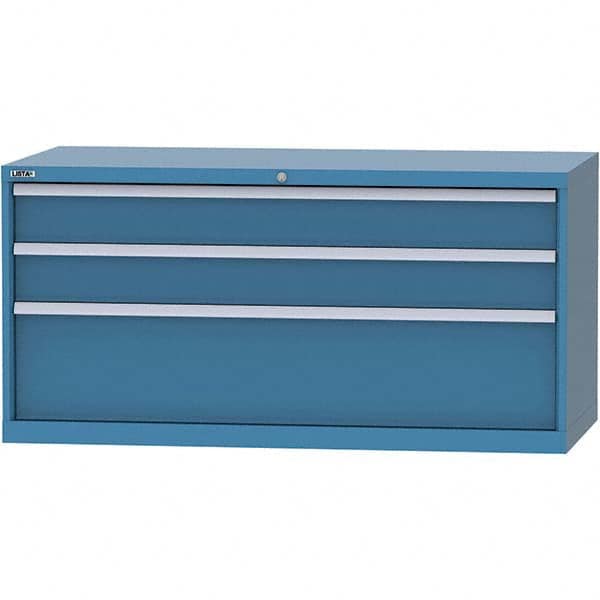 LISTA - 3 Drawer, 84 Compartment Bright Blue Steel Modular Storage Cabinet - Americas Industrial Supply