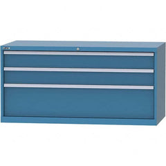 LISTA - 3 Drawer, 84 Compartment Bright Blue Steel Modular Storage Cabinet - Americas Industrial Supply