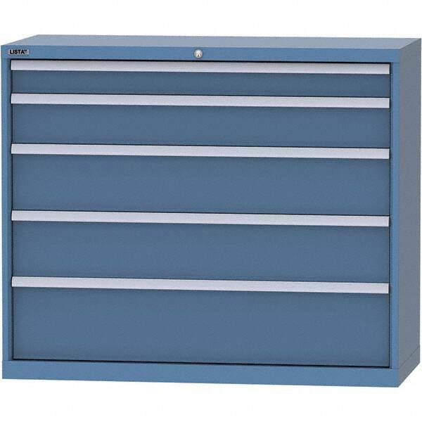 LISTA - 5 Drawer, 99 Compartment Bright Blue Steel Modular Storage Cabinet - Americas Industrial Supply