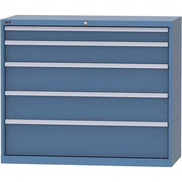 LISTA - 5 Drawer, 99 Compartment Bright Blue Steel Modular Storage Cabinet - Americas Industrial Supply