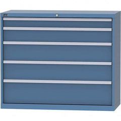 LISTA - 5 Drawer, 99 Compartment Bright Blue Steel Modular Storage Cabinet - Americas Industrial Supply