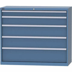 LISTA - 5 Drawer, 99 Compartment Bright Blue Steel Modular Storage Cabinet - Americas Industrial Supply